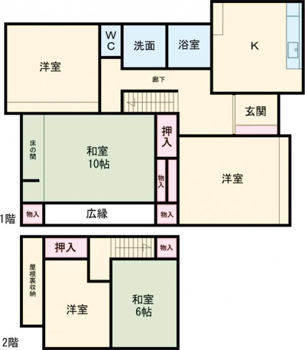 上信電鉄上信線 吉井駅(群馬) 徒歩10分 2階建 築50年(5DK)の間取り写真