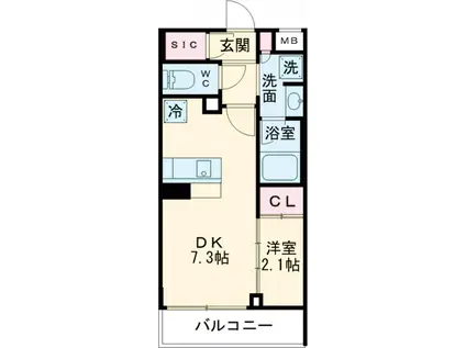 アーバンパーク方南町Ⅱ(1DK/4階)の間取り写真