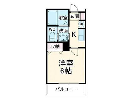 MARK DUO狭山Ⅳ(1K/2階)の間取り写真