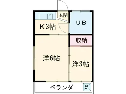 コーポキヨカワ(1SK/1階)の間取り写真