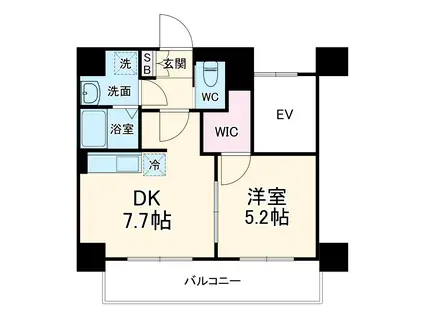 CREST TAPP新大阪(1DK/7階)の間取り写真