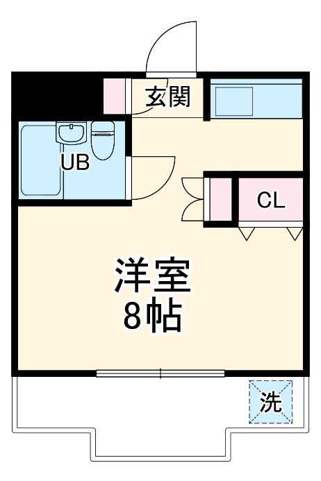 グレイス桜(ワンルーム/3階)の間取り写真