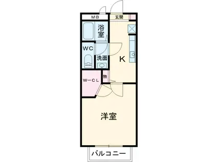 リビエールA(1K/1階)の間取り写真