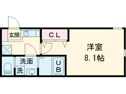 レピュア北千住レジデンスⅢ(1K/1階)の間取り写真