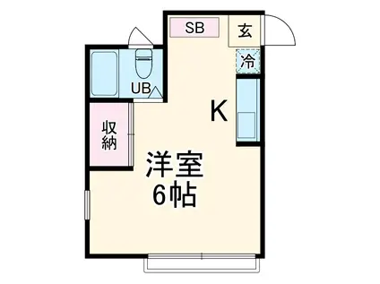 カーサモンテブランカ(ワンルーム/2階)の間取り写真