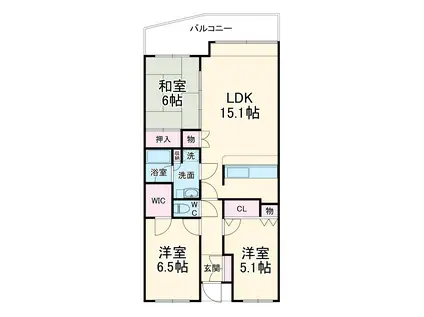 フォルスコート習志野(3LDK/3階)の間取り写真