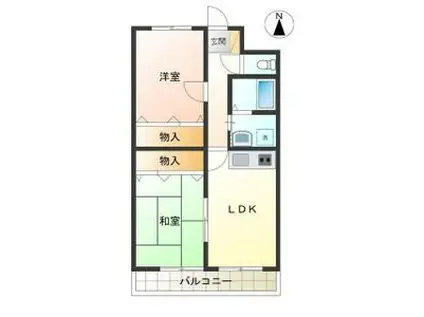 メゾングリーンモールⅡ(2LDK/5階)の間取り写真