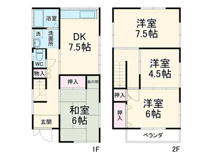 京成電鉄本線 京成大和田駅 徒歩18分 2階建 築50年(4DK)の間取り写真