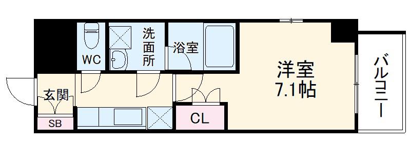 VANCOUVER1118大曽根(1K/7階)の間取り写真