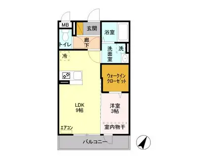 プルミエ(1LDK/2階)の間取り写真