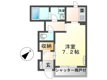 ピュア ルーセントⅡ(1K/1階)の間取り写真
