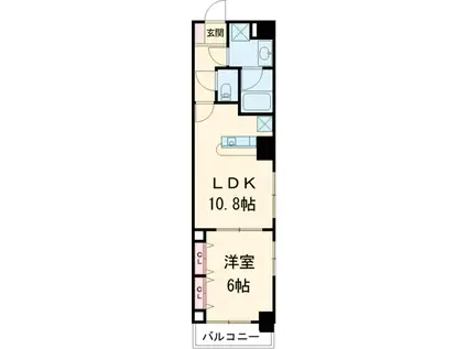 PERTE八王子(1LDK/5階)の間取り写真