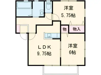 レジデンス・ノヴァB(2LDK/2階)の間取り写真