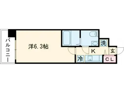 ATTRICE太秦天神川(1K/1階)の間取り写真
