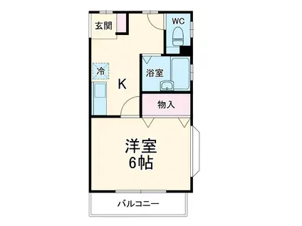 ニューウイング光和(1K/2階)の間取り写真