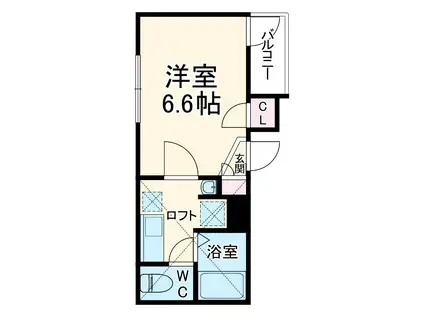 C1913-1(1K/3階)の間取り写真