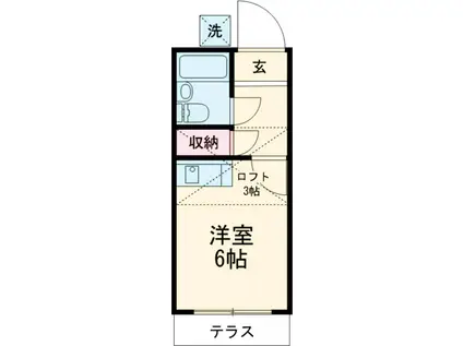 コーポアメニティ1(ワンルーム/1階)の間取り写真