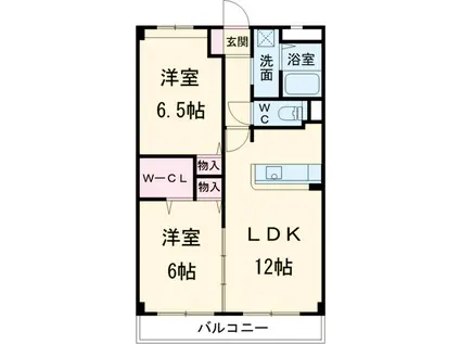 名古屋市名城線 志賀本通駅 徒歩4分 4階建 築18年(2LDK/2階)の間取り写真