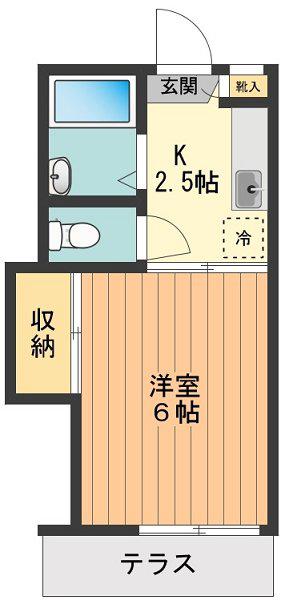 ビューコート高尾(1K/1階)の間取り写真