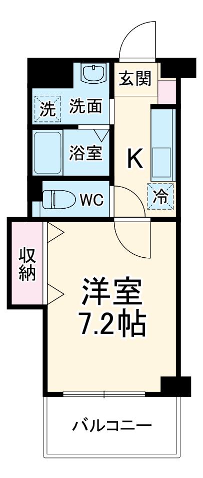 相模線 橋本駅(神奈川) 徒歩7分 3階建 築20年(1K/1階)の間取り写真