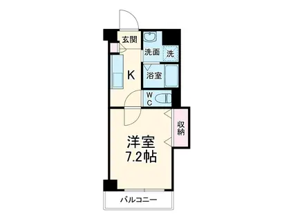 相模線 橋本駅(神奈川) 徒歩7分 3階建 築20年(1K/2階)の間取り写真