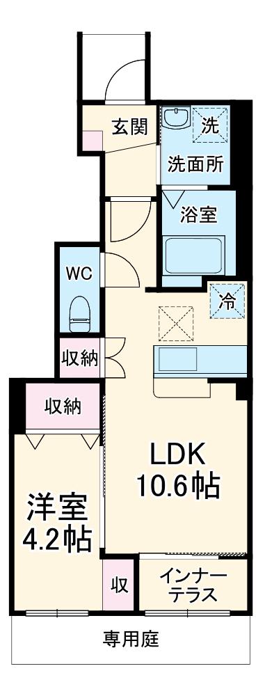 GRAN COSTA Ⅱ(1LDK/1階)の間取り写真