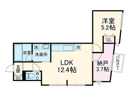 サウスERN VILLAGE I(1SLDK/1階)の間取り写真