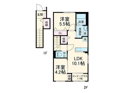 GRAN COSTA Ⅱ(2LDK/2階)の間取り写真