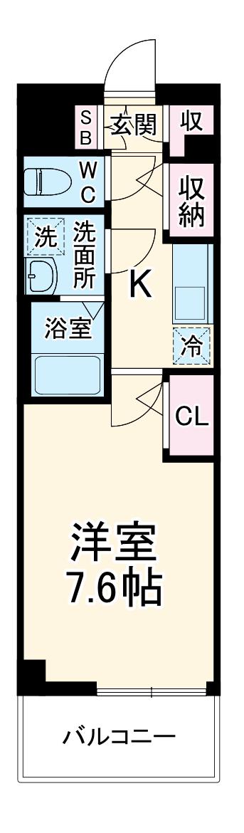 ファーストフィオーレ蛍池グランレジデンス(1K/2階)の間取り写真