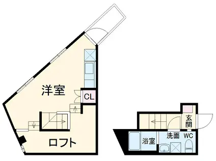 TERRE-Ⅳ(ワンルーム/2階)の間取り写真