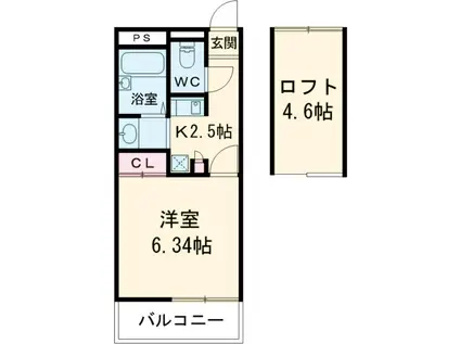 SOPHIA TWIN LEAF(1K/3階)の間取り写真