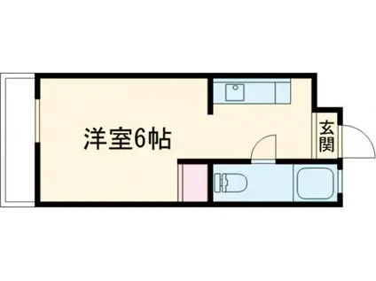 シャトー若草(ワンルーム/4階)の間取り写真