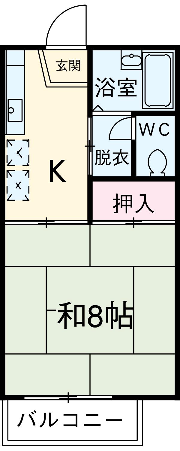 アーバンライフⅡ(1K/2階)の間取り写真