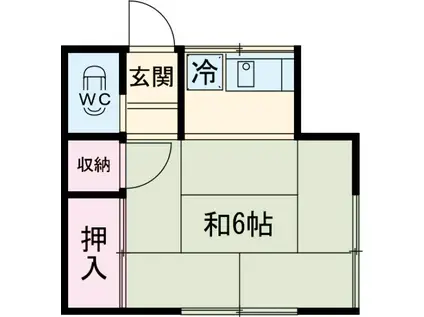 卯月荘(ワンルーム/1階)の間取り写真