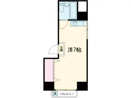 ハウスチェリー上馬(ワンルーム/5階)の間取り写真