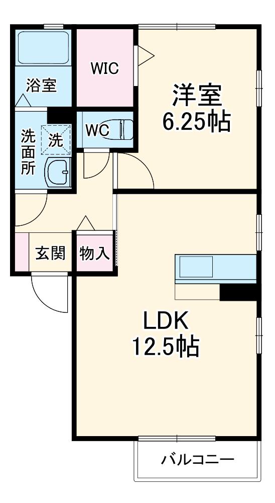 グラン・シャリオ(1LDK/2階)の間取り写真