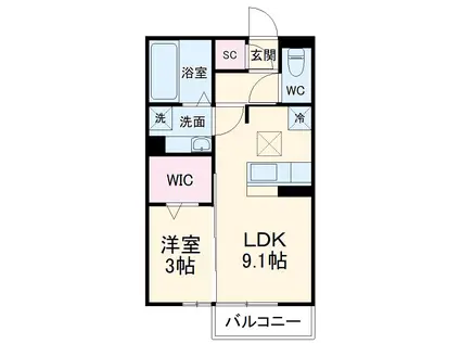 エイムⅡ(1LDK/2階)の間取り写真