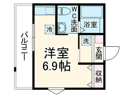 メリディアン杉田(ワンルーム/3階)の間取り写真