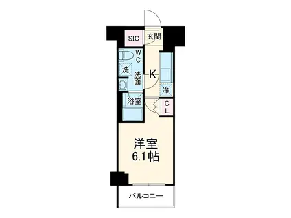 GENOVIA谷塚(1K/5階)の間取り写真