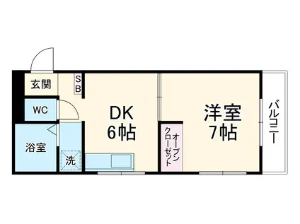 マンション第一青山(1DK/2階)の間取り写真