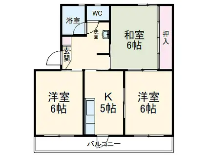 ハイネスハイツ稲垣(3DK/3階)の間取り写真