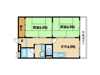 エクセル守口(2DK/3階)の間取り写真