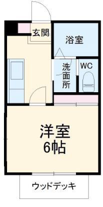グリューネスハウス(1K/1階)の間取り写真