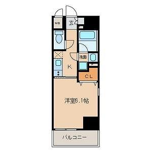 プレミアム黒川(1K/2階)の間取り写真