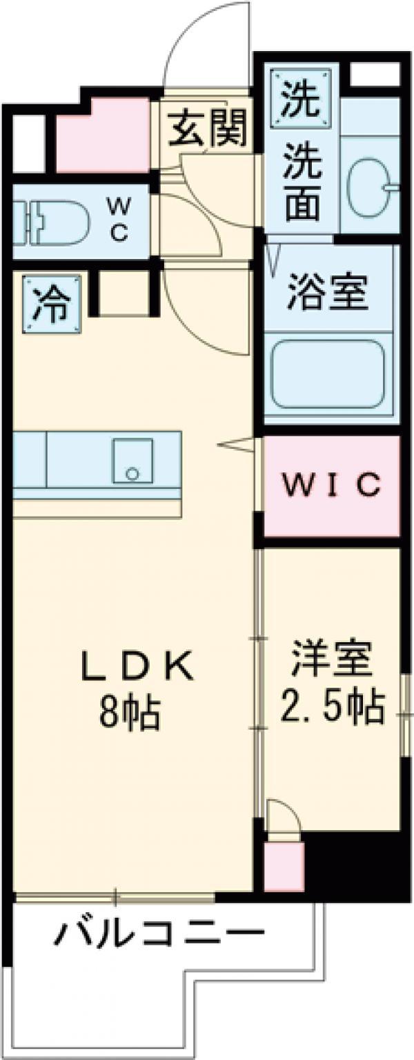 CASA VISTA ASATO(1LDK/13階)の間取り写真