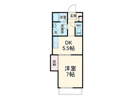 ポルテブーケ(1DK/1階)の間取り写真