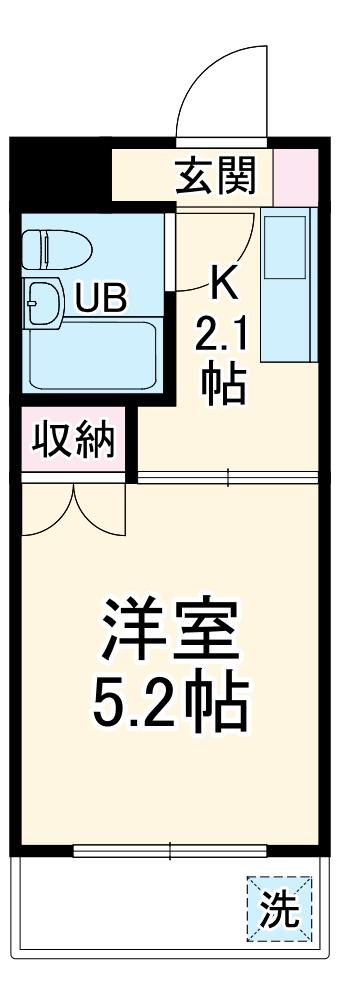 マリーナハウス横浜Ⅱ番館(1K/4階)の間取り写真
