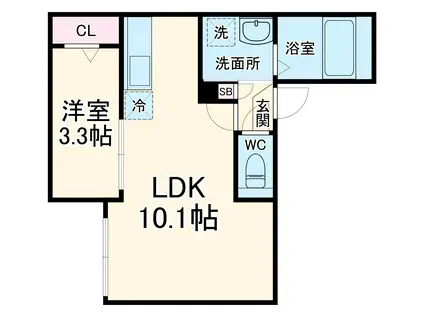 JACK ODAKAⅤ(1LDK/1階)の間取り写真