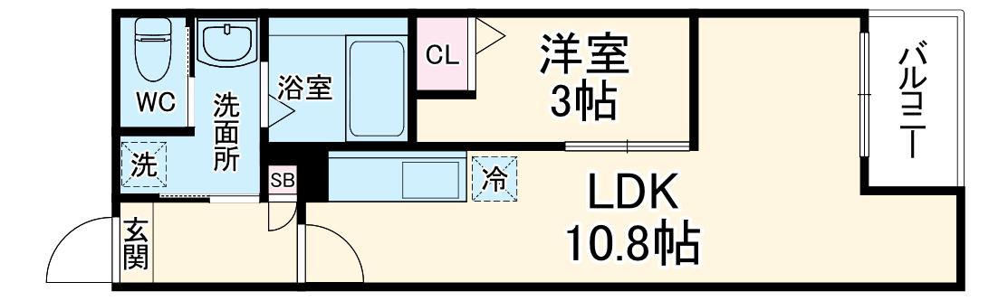 JACK ODAKAⅤ(1LDK/2階)の間取り写真