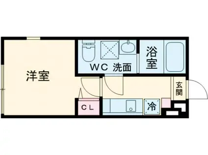 ハーモニーテラス上篠崎(1K/3階)の間取り写真